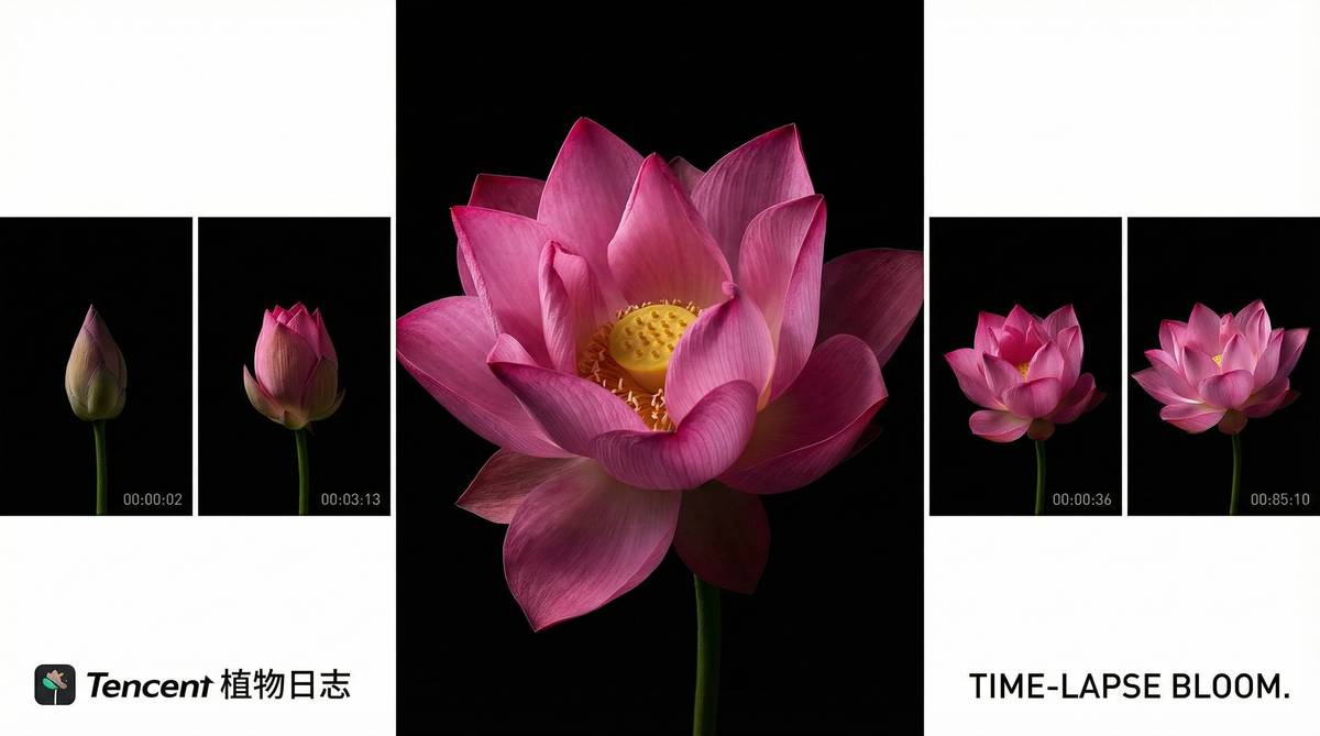 大奶：莲花绽放延时摄影视频